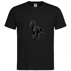 Футболка с принтом Черный Конь Бежит - 2XL черная