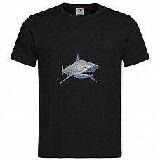 TWhite Head Of Shark -shirt with Print White Head Of Shark - 2XL black