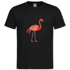 Футболка с принтом Розовый Фламинго - 2XL черная