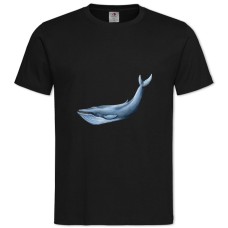 Футболка с принтом Синий Кит - 2XL черная