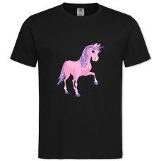Футболка с принтом Розовый Единорог - 2XL черная