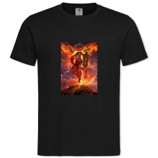 Футболка с принтом Мтг Огонь Девушка - 2XL черная