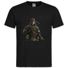 Футболка с принтом Метал Джеар Герой - 2XL черная