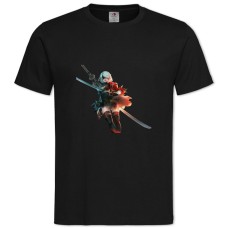 Футболка с принтом Ниер Автомата Герой - 2XL черная