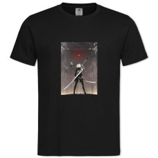 Футболка с принтом Ниер Автомата Девушка Принт - 2XL черная