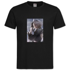 Футболка с принтом Ниер Автомата Тематика Девушка - 2XL черная