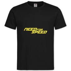 Футболка с принтом Жажда Скорости Нид Фор Спид Желтый Логотип - 2XL черная
