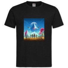 Футболка з принтом Ноу Менс Скай Головна Тема - 2XL чорна