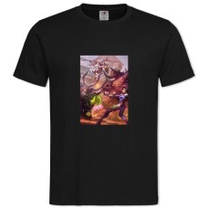 Футболка с принтом Овервотч Битва - 2XL черная