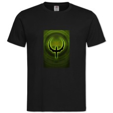 Футболка с принтом Квейк Логотип - 2XL черная