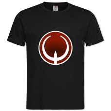 Футболка с принтом Квейк Красный Логотип - 2XL черная