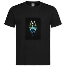 TThe Elder Scrolls Skyrim Logo Print -shirt with Print The Elder Scrolls Skyrim Logo Print - 2XL black