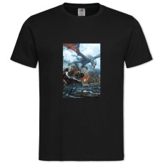 TThe Elder Scrolls Dragons Battle -shirt with Print The Elder Scrolls Dragons Battle - 2XL black