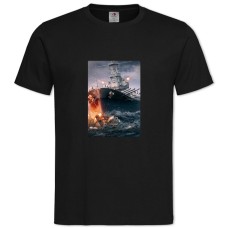 TWorld Of Warships Theme -shirt with Print World Of Warships Theme - 2XL black