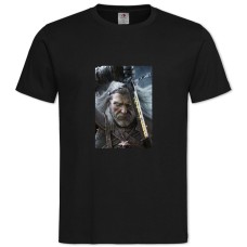 TThe Witcher Geralt Hero -shirt with Print The Witcher Geralt Hero - 2XL black