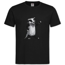 Футболка с принтом Забавный Енот С Семенами - 2XL черная