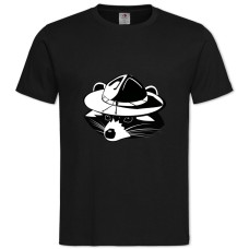 TShadow Of Raccoon In Hat -shirt with Print Shadow Of Raccoon In Hat - 2XL black
