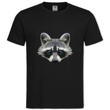 Футболка з принтом Намальована Голова Єнота - 2XL чорна