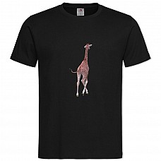 Футболка с принтом Жираф Собирается Куда-То - 2XL черная