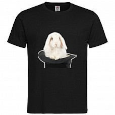 TWhite Rabbit In Hat -shirt with Print White Rabbit In Hat - 2XL black