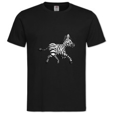 TSmall Zebra From Cartoon -shirt with Print Small Zebra From Cartoon - 2XL black