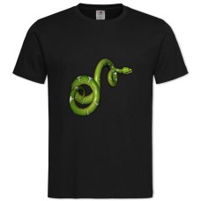 Футболка с принтом Зеленая Змея - 2XL черная