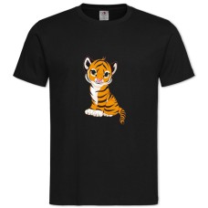 TSmall Tiger From Cartoon -shirt with Print Small Tiger From Cartoon - 2XL black