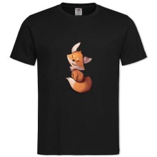 TCute Small Fox -shirt with Print Cute Small Fox - 2XL black