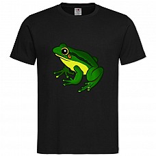 Футболка с принтом Забавная Лягушка Из Мультфильма - 2XL черная