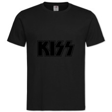 Футболка с принтом Кисс - 2XL черная