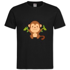 TCute Monkey From Cartoon -shirt with Print Cute Monkey From Cartoon - 2XL black