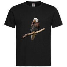Футболка с принтом Орел Сидит На Палке - 2XL черная