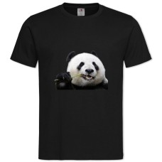 Футболка з принтом Панда Їсть Бамбук - 2XL чорна