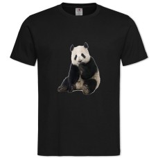 Футболка з принтом Панда Сидить - 2XL чорна