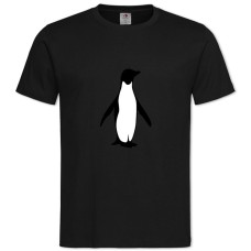 Футболка з принтом Намальована Тінь Пінгвіна - 2XL чорна
