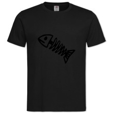 TSceleton Of Fish -shirt with Print Sceleton Of Fish - 2XL black