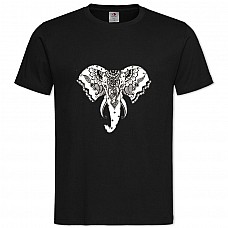 Футболка с принтом Голова Слона - 2XL черная