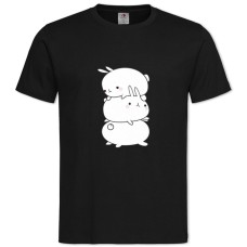 TThree Funny Rabbits -shirt with Print Three Funny Rabbits - 2XL black