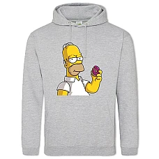 Hoodie with Print The Simpsons Homer With Donut - 2XL grey