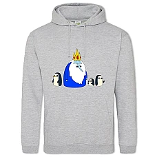 Hoodie with Print Adventure Time Ice King With Penguins - 2XL grey