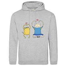 Hoodie with Print Adventure Time Finn And Jake - 2XL grey