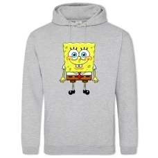 Худи с принтом Губка Боб Квадратные Штаны - 2XL серый