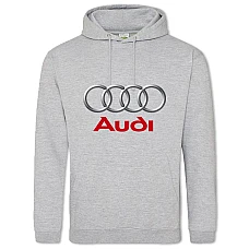Hoodie with Print Logo Audi - 2XL grey