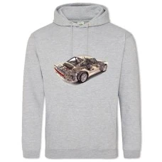 Худи с принтом Скелетон Авто 1 - 2XL серый