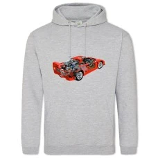 Худи с принтом Скелетон Авто 10 - 2XL серый