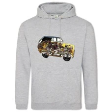 Худи с принтом Скелетон Авто 13 - 2XL серый