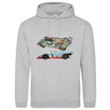 Худи с принтом Скелетон Авто 14 - 2XL серый