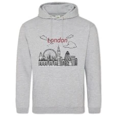 Hoodie with Print London - 2XL grey