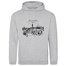 Худі з принтом Єрусалим - 2XL сірий