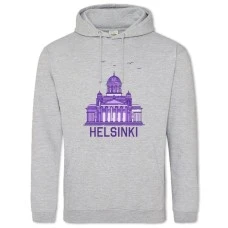 Худи с принтом Хельсинки - 2XL серый